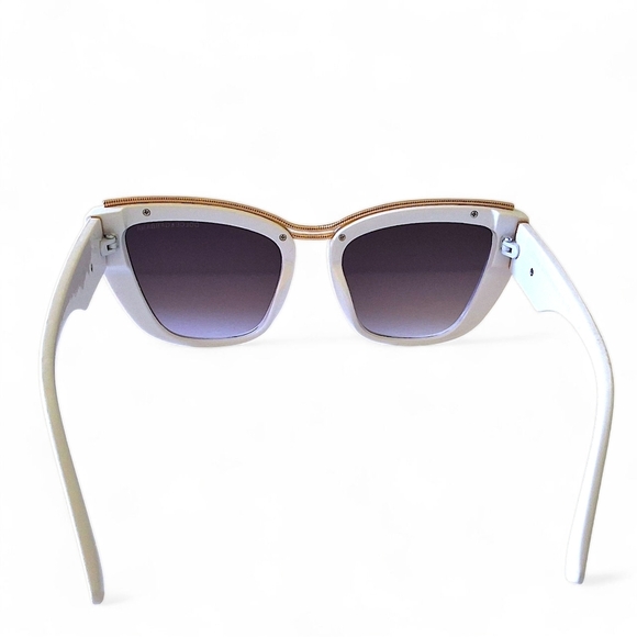 Dolce & Gabbana DG22038 Cat-Eye Sunglasses — White & Gold Luxe w/ Case - Picture 8 of 15